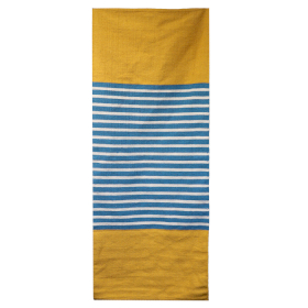 Indian Cotton Rug - 70x170cm - Yellow/ Blue