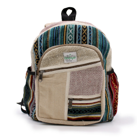 Small Hemp Backpack - Zig Zag Zips Style