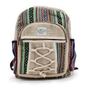 Small Hemp Backpack - Rope & Pockets Style