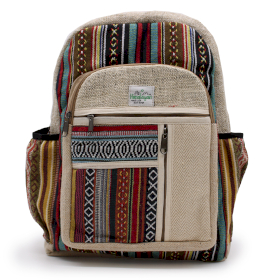 Large Hemp Backpack - Straight Zips Style