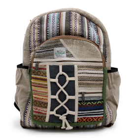 Large Hemp Backpack - Rope & Pockets Style