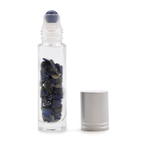 10x Gemstone Essential Oil Roller Bottle - Sodalite  - Silver Cap