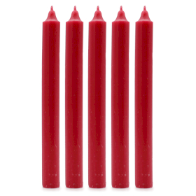 100x Bulk Solid Colour Dinner Candles - Rustic Red - Pack of 100