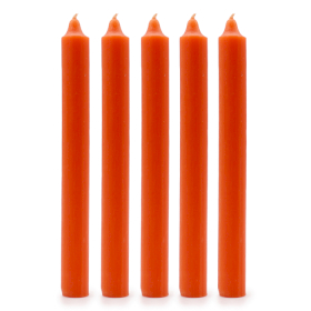 100x Bulk Solid Colour Dinner Candles - Rustic Orange - Pack of 100