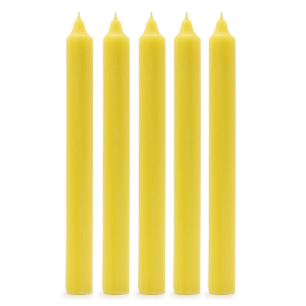 100x Bulk Solid Colour Dinner Candles - Rustic Lemon - Pack of 100