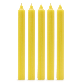 100x Bulk Solid Colour Dinner Candles - Rustic Lemon