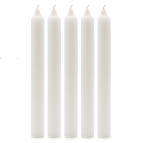100x Bulk Solid Colour Dinner Candles - Rustic White - Pack of 100