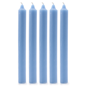 100x Bulk Solid Colour Dinner Candles - Rustic Sea Blue - Pack of 100