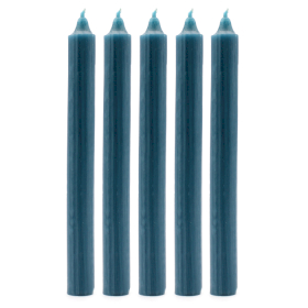 100x Bulk Solid Colour Dinner Candles - Rustic Teal - Pack of 100