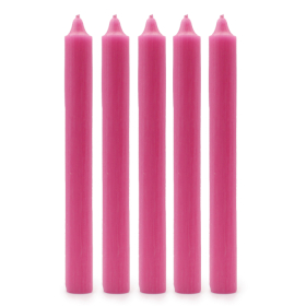 100x Bulk Solid Colour Dinner Candles - Rustic Deep Pink - Pack of 100