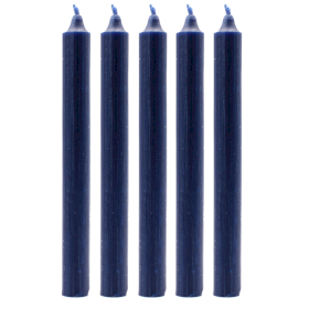 100x Bulk Solid Colour Dinner Candles - Rustic Navy - Pack of 100
