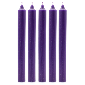 100x Bulk Solid Colour Dinner Candles - Rustic Purple - Pack of 100