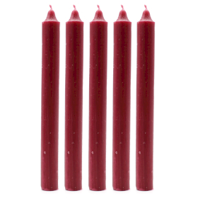 100x Bulk Solid Colour Dinner Candles - Rustic Burgundy - Pack of 100