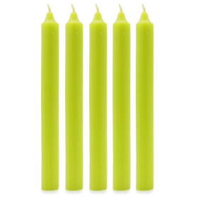 100x Bulk Solid Colour Dinner Candles - Rustic Lime Green - Pack of 100