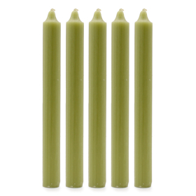100x Bulk Solid Colour Dinner Candles - Rustic Olive