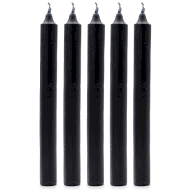 100x Bulk Solid Colour Dinner Candles - Rustic Black - Pack of 100