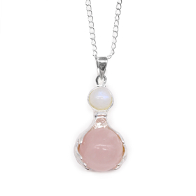 Gemstone Healing Hands Pendant - Rose Quartz