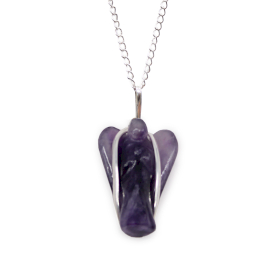 Gemstone Guardian Angel Pendant - Amethyst