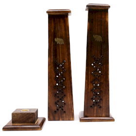 2x Tapered Incense Tower - Mango Wood