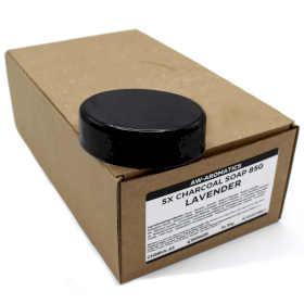 5x Charcoal Soap 85g - Lavender - White Label