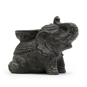 Elephant Incense & Candle Holder - Black Antique