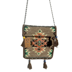 Beige Kilim Messenger Festival Bag