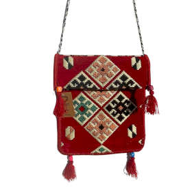 Red Kilim Messenger Festival Bag