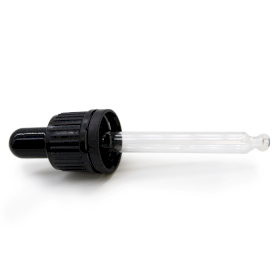 50x Black Glass Pipette for 10ml Dropper Bottle 18mm