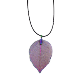 Necklace - Bravery Leaf - Lavender