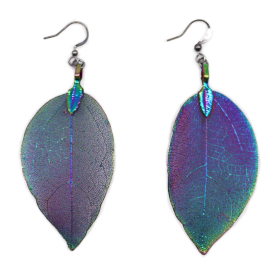 Earrings - Bravery Leaf - Rainbow