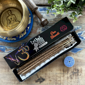 12x Ohm Shanti Tribal Soul Spiritual Incense Sticks and Ceramic Holder