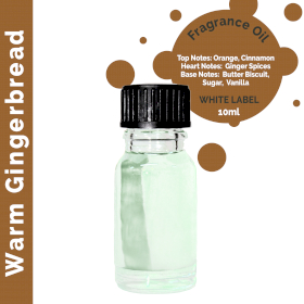 10x Warm Gingerbread Fragrance Oil 10ml - White Label