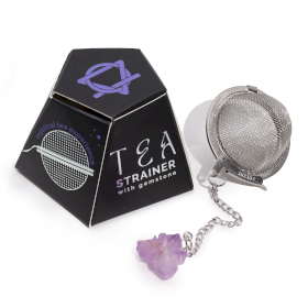 4x Raw Crystal Gemstone Tea Strainer - Amethyst Cluster