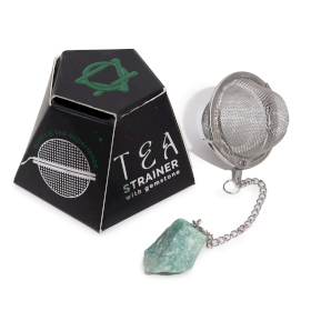 4x Raw Crystal Gemstone Tea Strainer - Green Aventurine