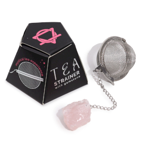 4x Raw Crystal Gemstone Tea Strainer - Rose Quartz