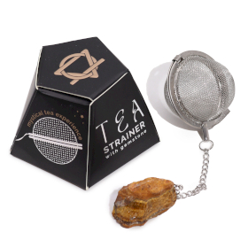 4x Raw Crystal Gemstone Tea Strainer - Gold Tiger\'s Eye