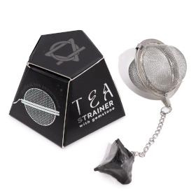 4x Raw Crystal Gemstone Tea Strainer - Black Obsidian