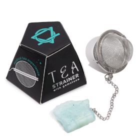4x Raw Crystal Gemstone Tea Strainer - Aquamarine