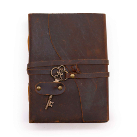 Oiled Leather & Key - 200 pages Deckle-edged - 13x18cm