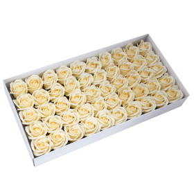 50x Flower Soap for Craft - Med Rose - Ivory