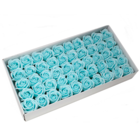50x Flower Soap for Craft - Med Rose - Baby Blue
