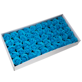 50x Flower Soap for Craft - Med Rose - Sky Blue