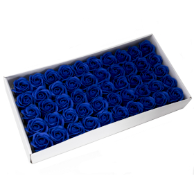 50x Flower Soap for Craft - Med Rose - Royal Blue