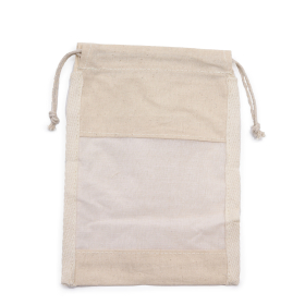 10x Med Cotton Window Pouch - 21x15cm