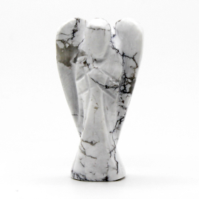 Hand Carved Gemstone Angel - White Howlite