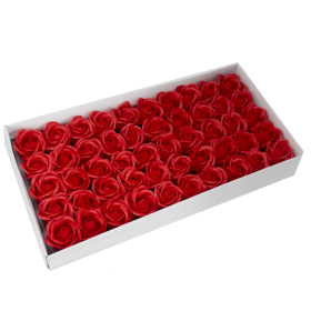 50x Flower Soap for Craft - Med Rose - Red