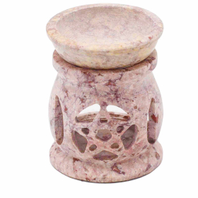 Small Soapstone Oil Burner 8cm - Three Moon Pentagram