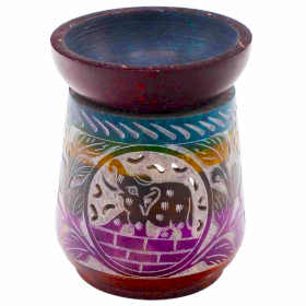 Large Soapstone Oil Burner 13cm - Elephant - Five Colours