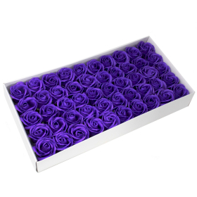 50x Flower Soap for Craft - Med Rose - Violet