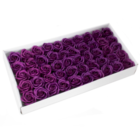 50x Flower Soap for Craft - Med Rose - Deep Violet